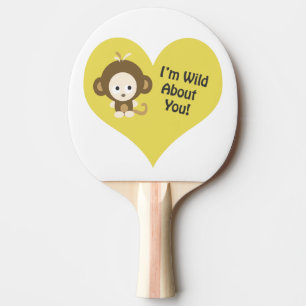 Raquette De Ping Pong Je suis fou de toi singe