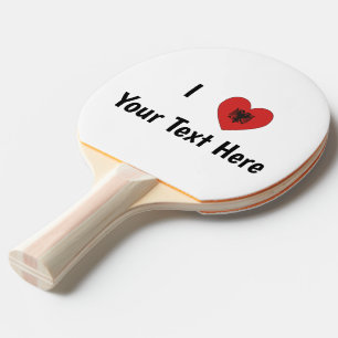 Raquette De Ping Pong JE T'AIME (Drapeau albanais en forme de cœur) Pers