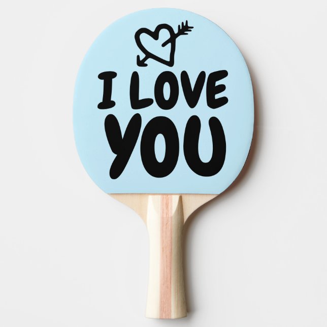 RAQUETTE DE PING PONG JE T'AIME POUR MARI PETIT AM (Devant)