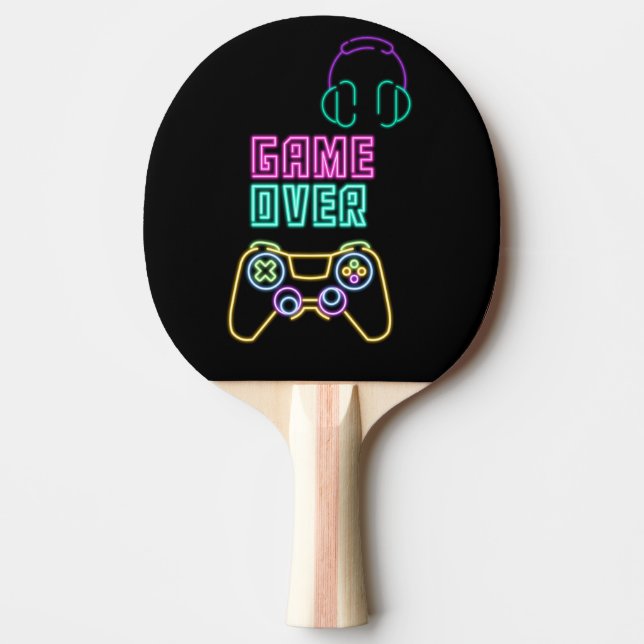 Raquette De Ping Pong Jeu vidéo du cool Neon. (Devant)