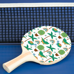 Raquette De Ping Pong Joli Alligator tortue colorée Motif arc-en-ciel