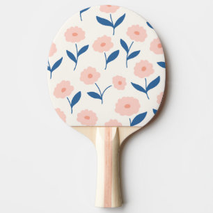Raquette De Ping Pong Joli Boho Chic Fleurs Rose Motif
