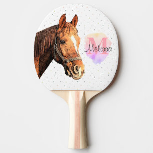 Raquette De Ping Pong Joli Cheval Animal Equestre Étables Monogramme