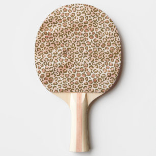 Raquette De Ping Pong Joli Empreinte de léopard Brown Peach