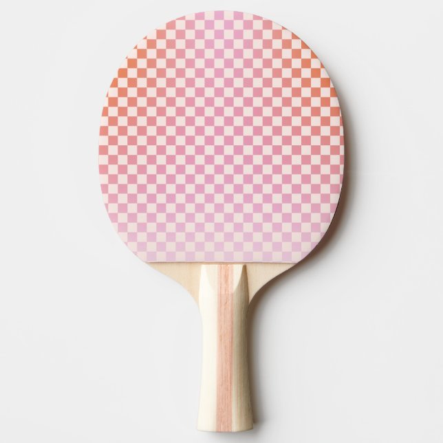 Raquette De Ping Pong Joli été À damiers rose orange (Devant)