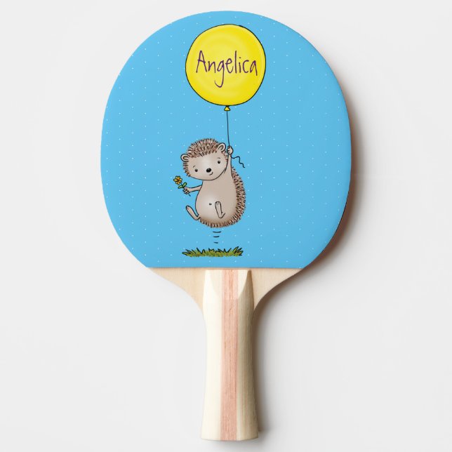 Raquette De Ping Pong Joli hérisson et motif de dessin animé de ballon (Devant)