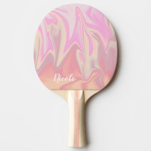 Raquette De Ping Pong Joli marbre rose élégant et moderne