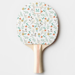 Raquette De Ping Pong Joli Monogramme Girl Dainty Pastel Floral