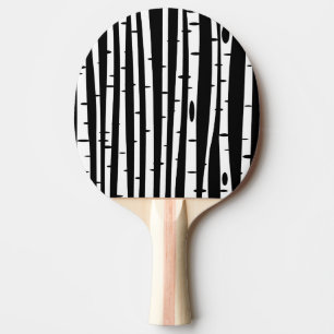 Raquette De Ping Pong Joli motif d'arbre noir et blanc