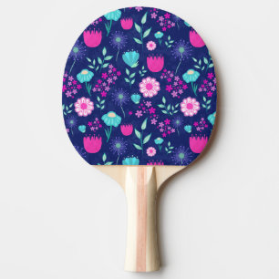 Raquette De Ping Pong Joli motif floral de fond