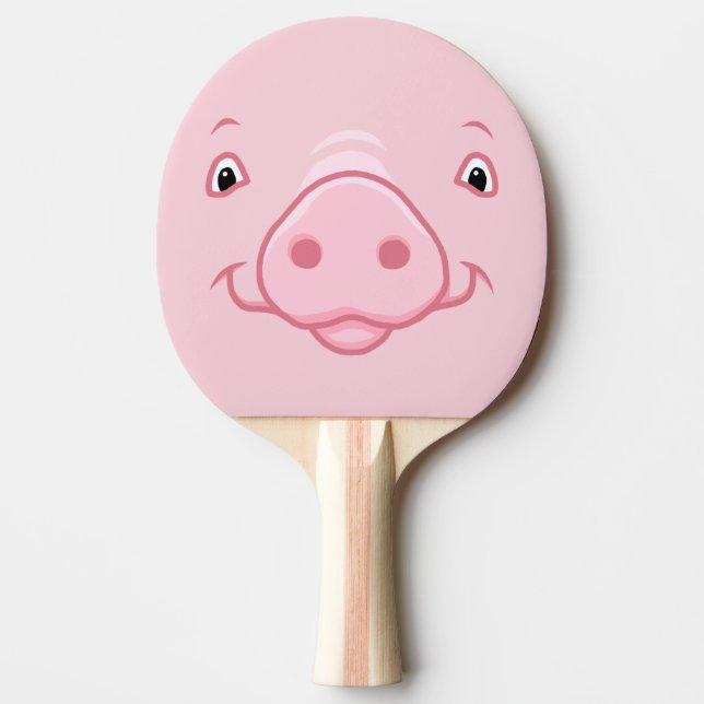 Raquette De Ping Pong Joli visage de cochon rose (Devant)