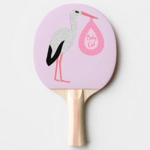 Raquette De Ping Pong Jolie chatte rose bébé fille Stork