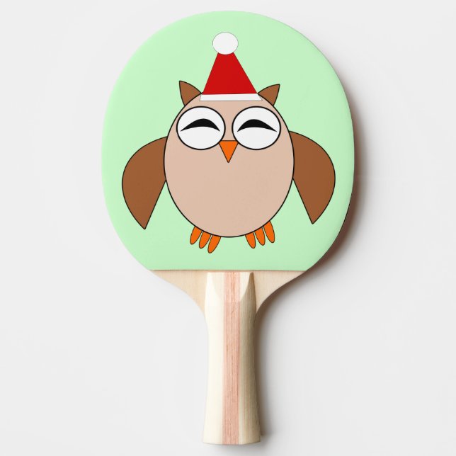 Raquette De Ping Pong Jolie chouette de Noël Ping Paddle (Devant)