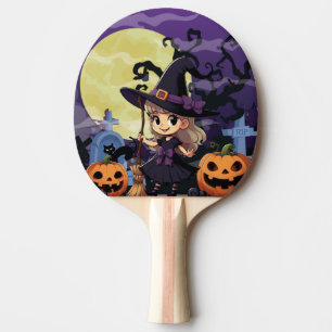 Raquette De Ping Pong Jolie Sorcière d'Halloween Anime