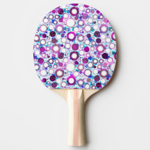 Raquette De Ping Pong Jolies fleurs colorées soleils motifs