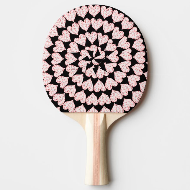 Raquette De Ping Pong Jouer Cartes Coeurs Dans Les Coeurs, (Devant)