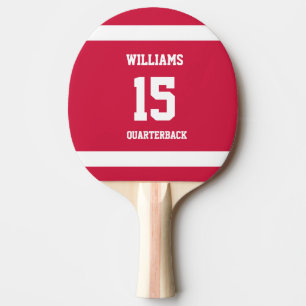 Raquette De Ping Pong Joueur de sport rouge et noir