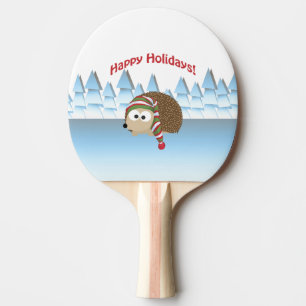 Raquette De Ping Pong Joyeuses fêtes ! Hérisson d'hiver