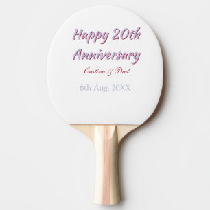 Raquette De Ping Pong Joyeux 20e anniversaire DE MARIAGE NOM MARON VIOLE