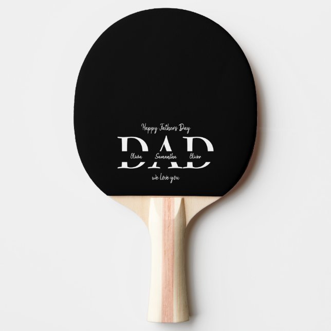 Raquette De Ping Pong Joyeux cadeau de Fête des pères avec les noms des  (Devant)