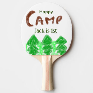 Raquette De Ping Pong Joyeux camping campeur un anniversaire enfants arb