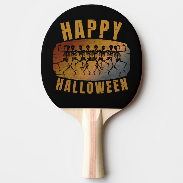 RAQUETTE DE PING PONG JOYEUX HALLOWEEN SQUELETTE DANSEUR (Devant)