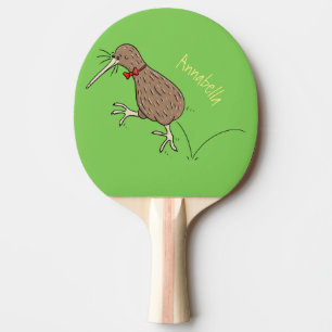 Raquette De Ping Pong Joyeux kiwi de saut avec dessin de cravate arc