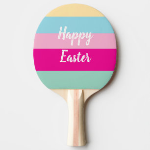 Raquette De Ping Pong Joyeux Motif des rayures colorées de Pâques