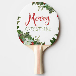 Raquette De Ping Pong Joyeux Noël de verdure
