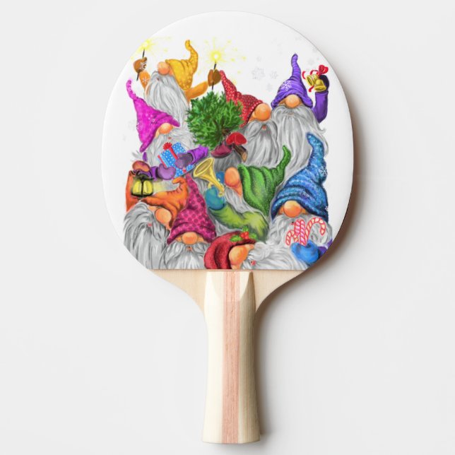 Raquette De Ping Pong Joyeux Noël Gnome Ping Pong Paddle (Devant)
