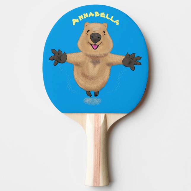 Raquette De Ping Pong Joyeux sauter quokka dessin animé (Devant)