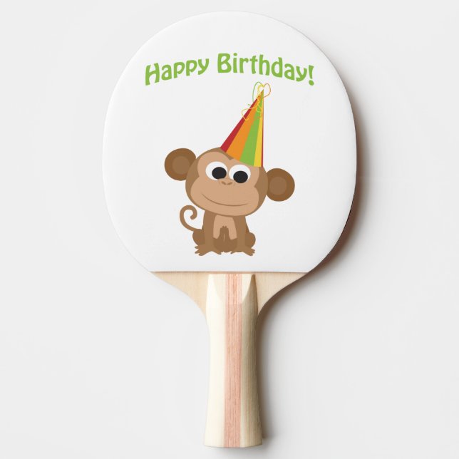 Raquette De Ping Pong Joyeux singe d'anniversaire (Devant)