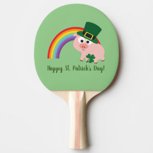 Raquette De Ping Pong Joyeux St. Patrick's Day Cute Leprechaun Pig