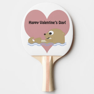 Raquette De Ping Pong Joyeux Valentines Day Otter