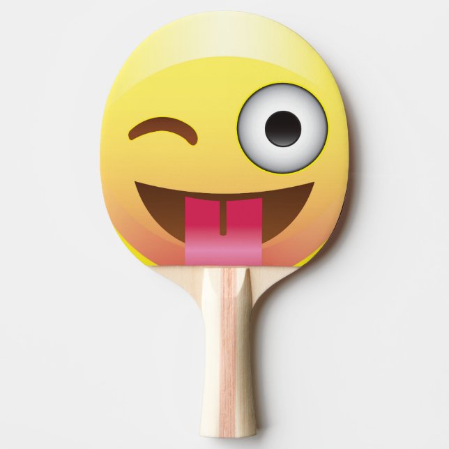 Raquette De Ping Pong Joyeux Wink Tongue Out Emoji Ping Pong Pattle (Devant)