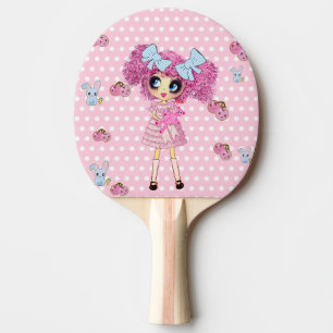 Raquette De Ping Pong Kawaii Girl PinkyP mignonne girly