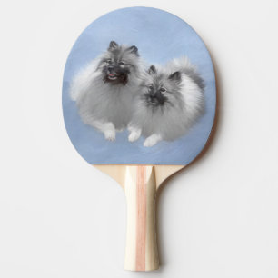Raquette De Ping Pong Keeshond Paire de Kees Peinture Art animal origina