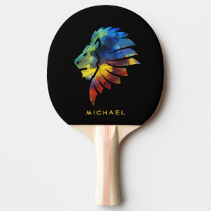 Raquette De Ping Pong King of the jungle watercolor name monogram