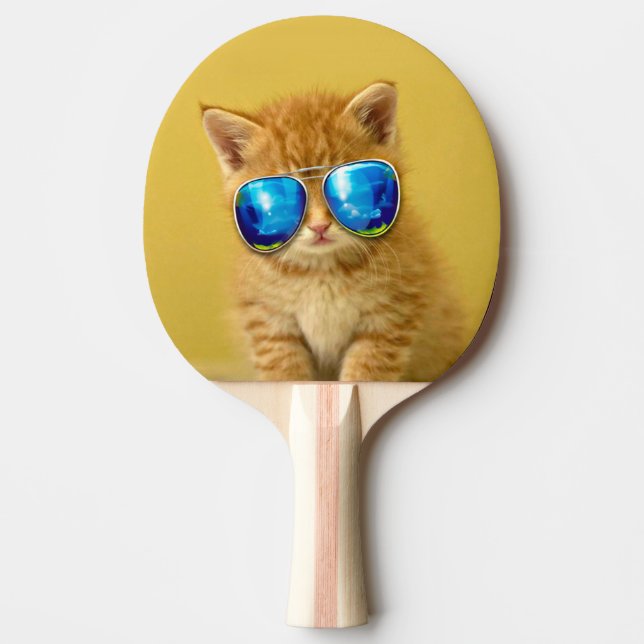 Raquette De Ping Pong Kitten cool en lunettes de soleil (Devant)