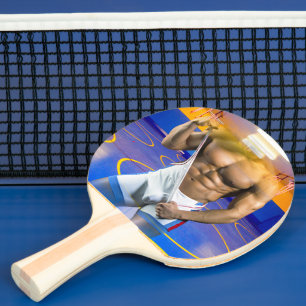 Raquette De Ping Pong La bosse musculaire de l'homme musclé de SlipperyJ