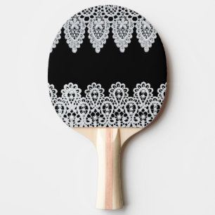 Raquette De Ping Pong La dentelle blanche forme une frontière sensible