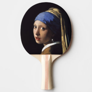 Raquette De Ping Pong La Fille avec une perle de Johannes Vermeer