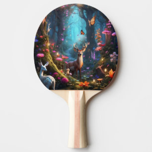 Raquette De Ping Pong La forêt enchantée est une oasis mystique