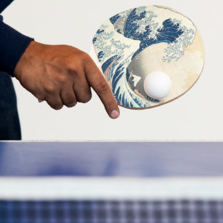 Raquette De Ping Pong La Grande Vague de Kanagawa Ukiyo-e Japonais