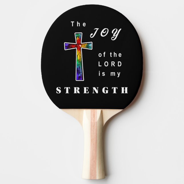 Raquette De Ping Pong La Joie du Seigneur est ma Force (Devant)