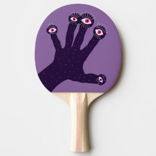 Raquette De Ping Pong La main déplaisante a de doigts étranges avec le