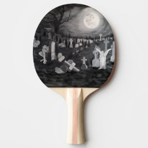 Raquette De Ping Pong La nuit sur le cimetière - Angel avec Diable