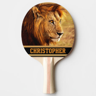 Raquette De Ping Pong La photographie noble de lion