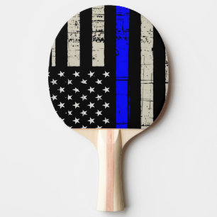 Raquette De Ping Pong La police du drapeau de la Ligne bleue soutient le