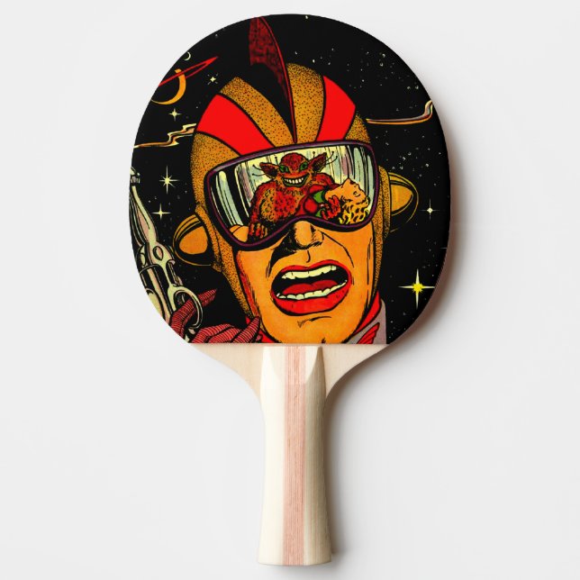 Raquette De Ping Pong La science fiction d'astronaute comique (Devant)